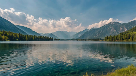 Panoramic view of Karagol (Black lake) a popular destination for tourists,locals and travelers in Eastern Black Sea,Savsat, Artvin, Turkeyの写真素材