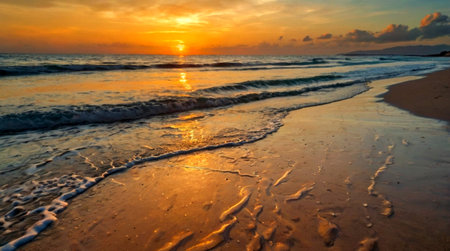 Beautiful sunset on the beach. Thailand, Phuket.