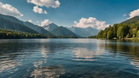 Panoramic view of Karagol (Black lake) a popular destination for tourists,locals and travelers in...