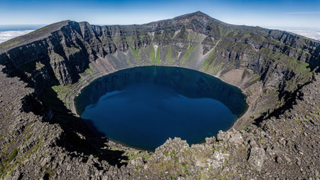 Crater of volcano Vesuvius, Naples, Campania, Italy