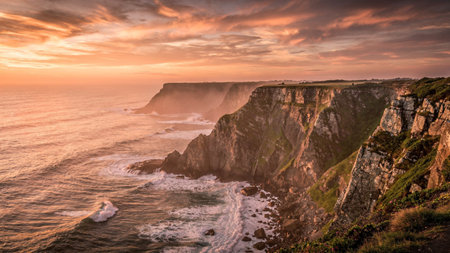 Cliffs of Moher at sunset, County Clare, Ireland.