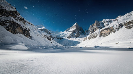Matterhorn and Zermatt in winter, Switzerland, Europe