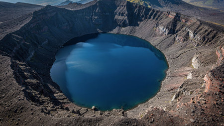 Crater of volcano Kawah Ijen in East Java, Indonesia