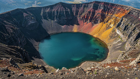 Crater of Kawah Ijen volcano in East Java, Indonesia