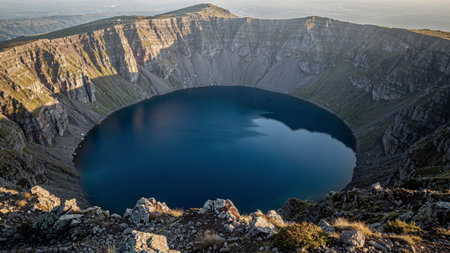 The crater of the volcano in the Carpathians, Ukraine.