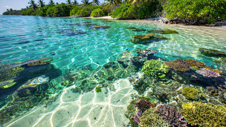 Tropical coral reef at Seychelles - nature background