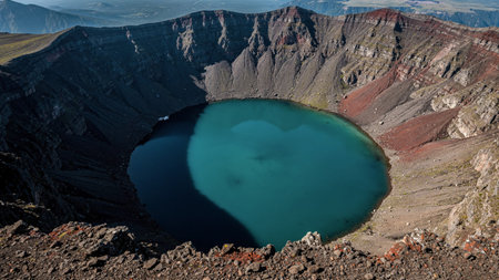 The crater of Kawah Ijen volcano in East Java, Indonesia
