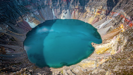Crater of Kawah Ijen volcano in East Java, Indonesia