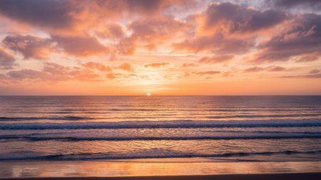 Beautiful sunset over the sea. Sunset on the beach. Beautiful sunset over the sea.