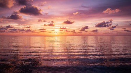 Beautiful sunset over the sea. Nature composition. Sunset over the sea.