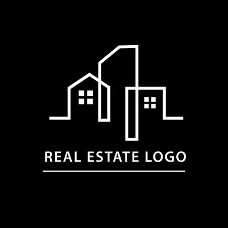 <p>real estate logo concept line art style design, city building logo design inspiration</p>のイラスト素材