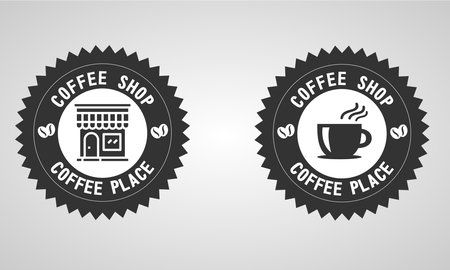 <p>coffee shop logo emblem design template illustration eps 10</p>のイラスト素材