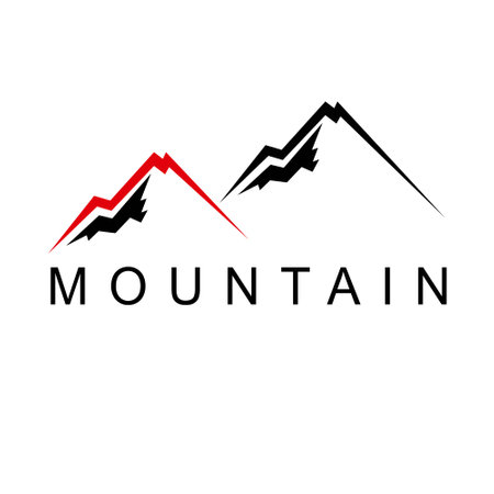 mountain logo design template vector illustration, mountain icon design conceptのイラスト素材
