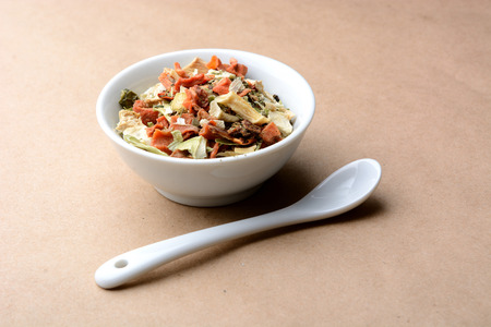 spicy fragrant mixture with mushrooms, vegetables and herbsの写真素材