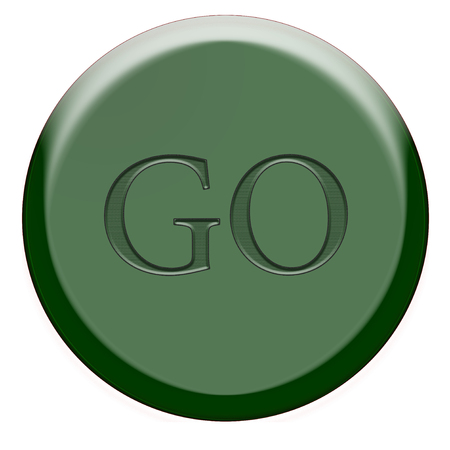 go button green on white backgroundの写真素材