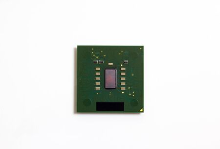 computer processor on white background close upの写真素材