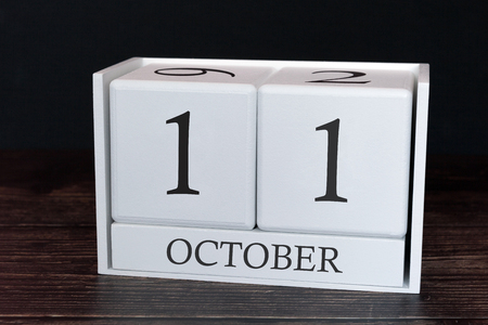Business calendar for October, 11th day of the month. Planner organizer date or events schedule concept.の写真素材