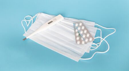 Masks for the doctor and patient to protect the respiratory tract from bacteria and viruses, next to...