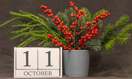 Memory and important date October 31, desk calendar - autumn season.の写真素材