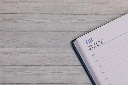 Exact date in the new diary. Important event and note space for July 20.の写真素材