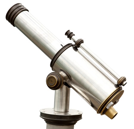 Telescope on white backgroundの写真素材