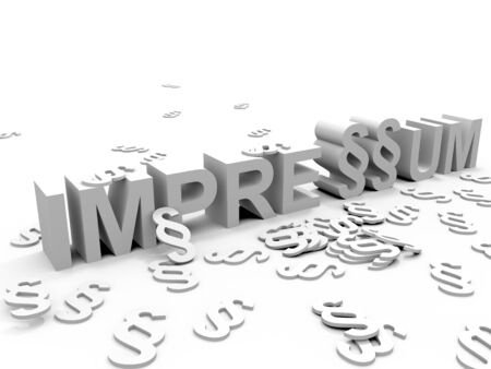 The Word Impressum surrounded by Paragraph signs §の写真素材