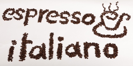 Coffe beans on white backgroundの写真素材