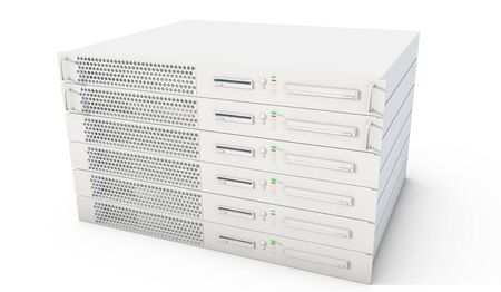 Rack Servers on white background