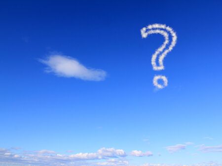 Question Mark sign as Clouds in the skyの写真素材