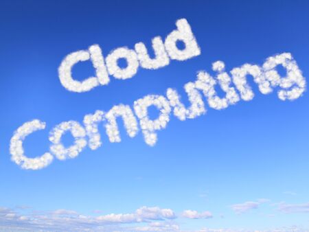 Cloud computing as clouds in the skyの写真素材