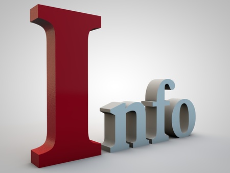 Info, stands for Information over gray gradient background