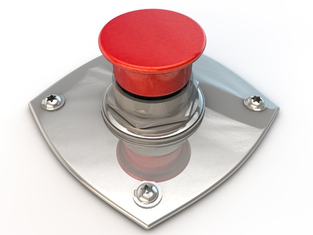 Emergency Button over white background