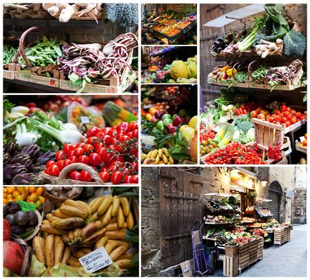 Fruits and Vegetables outside of a store in italyの写真素材
