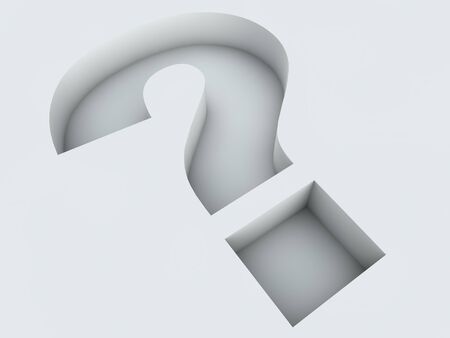 question mark as relief in floorの写真素材