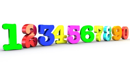 123 Multicolor numbers over white backgroundの写真素材