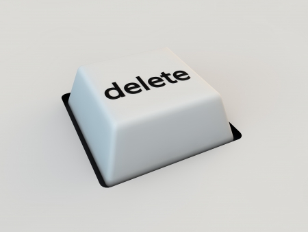 delete keyboard button over white backgroundの写真素材
