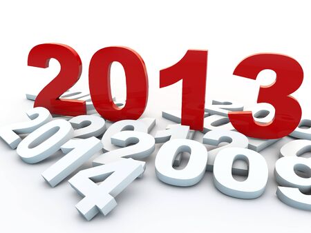 new year 2013 over white background