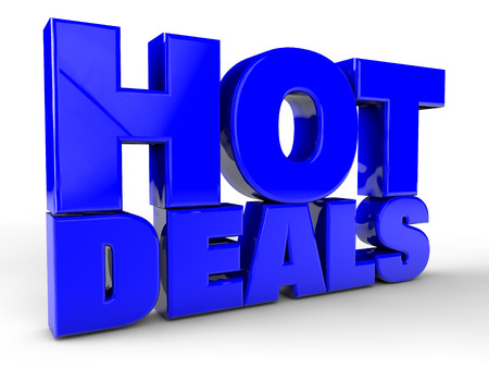 Hot Deals over white Backgroundの写真素材