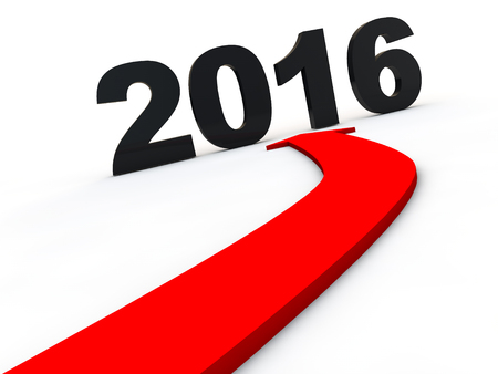 Happy New Year 2016 over white Backgroundの写真素材