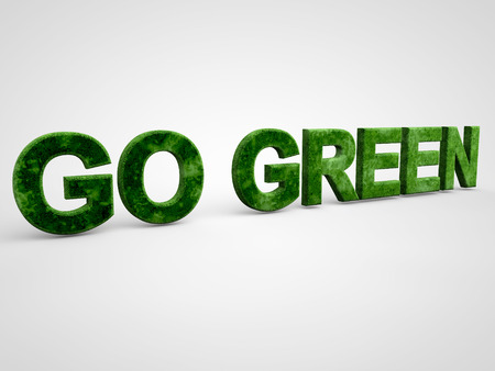 Go Green over white Backgroundの写真素材