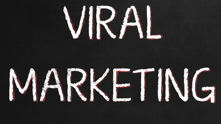 Viral Markting on a Black Chalkboardの写真素材