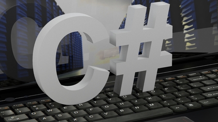 C# - concpet on computer keyboardの写真素材