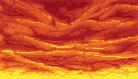 Horizontal seamless background of ominous sky, red clouds.のイラスト素材
