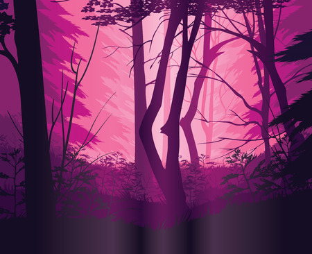 A high quality background of landscape with deep forest. Flat style.のイラスト素材