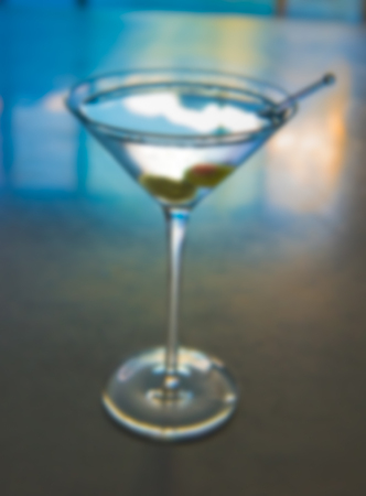 Blurred Martini Setting on a Bar.の写真素材