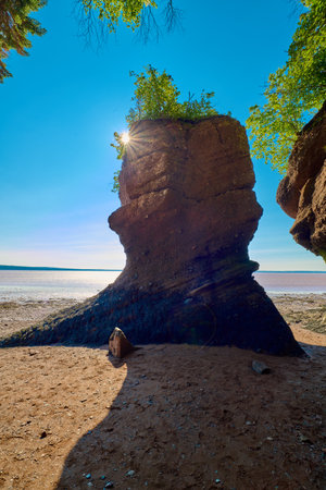 Flowerpot at Hopewell Rocks Provincial Park, Nova Scotia Canada.の写真素材