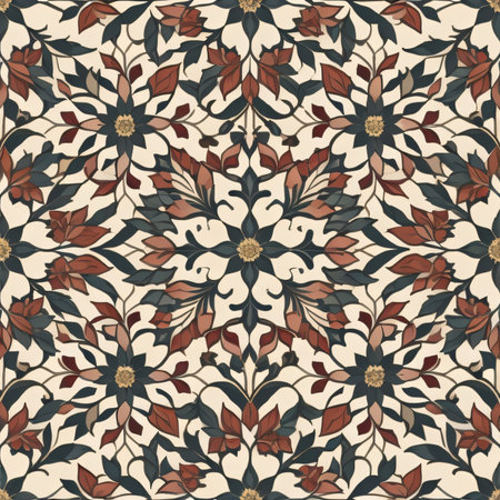 Seamless pattern with decorative elements. Hand drawn illustration.の素材