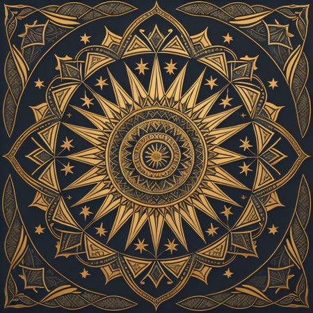 Ornament beautiful card with mandalas. Geometric circle element made in vectorの素材