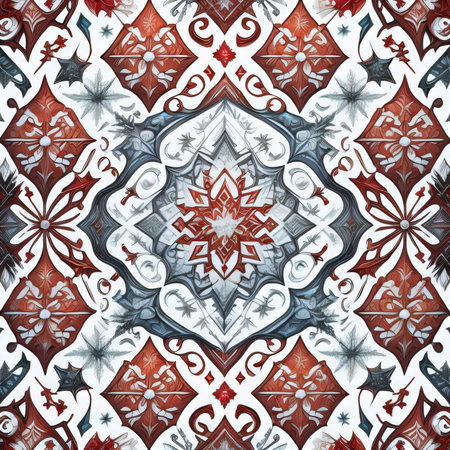 Seamless tileable background pattern based on traditional Ottoman art ornamentsの素材