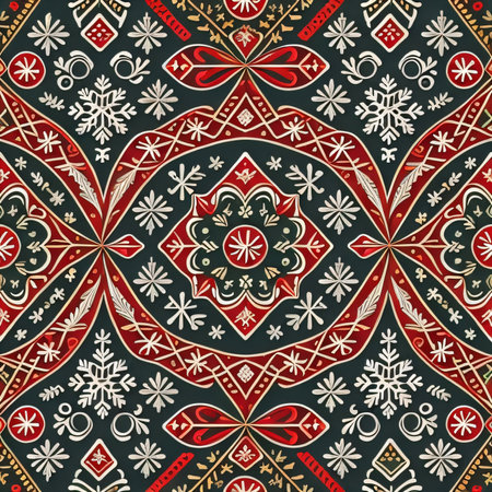 Seamless pattern with decorative snowflakes. Vector illustration.の素材